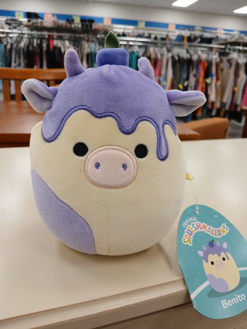 Squishmallows Benito Purple & Cream Cow Plush